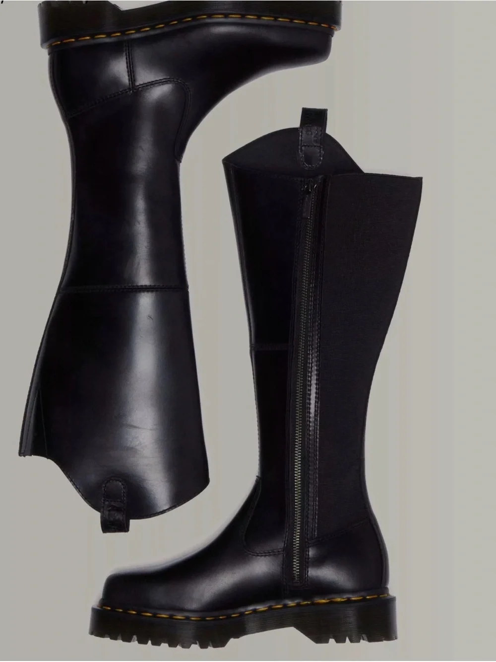 Dr. Marten Amaayah Knee High Leather Riding Boots, Size 9 US (Black)